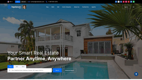Real estate IDX website interface